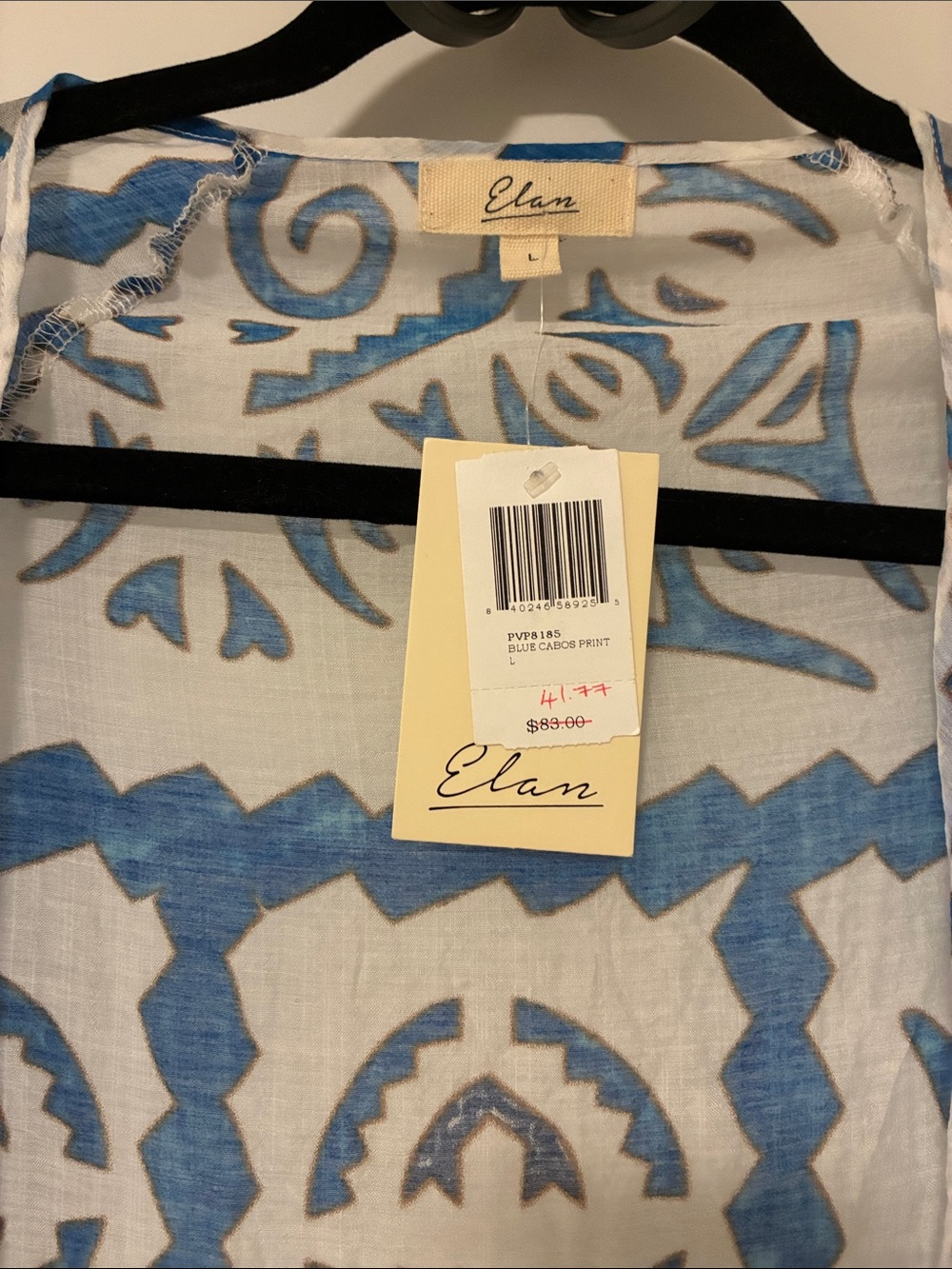 Elan Blue & White Geometric Maxi Dress - Picture 2 of 4